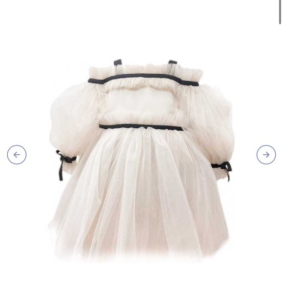 PETITE MAISON KIDS Coco-Caramel Tulle Dress, Beige - Picture 6 of 6